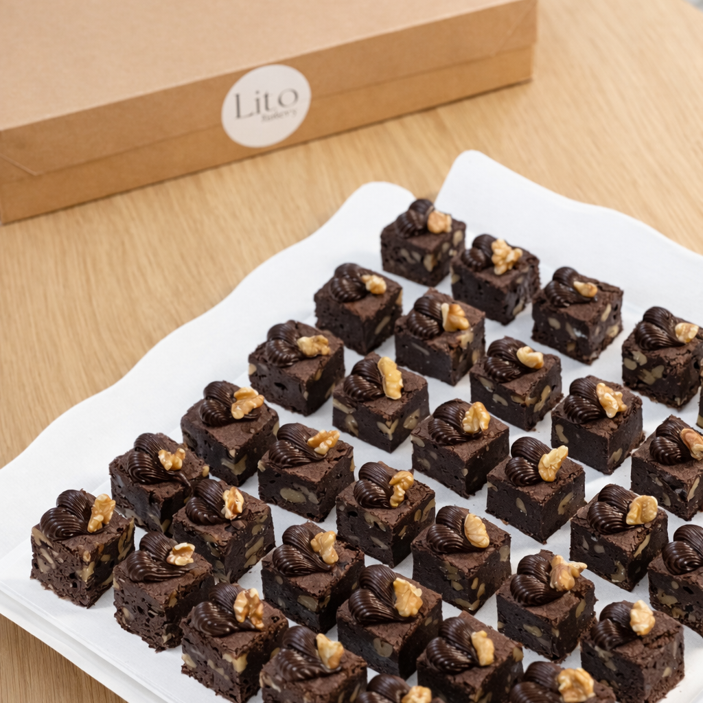 Mini brownie con nueces