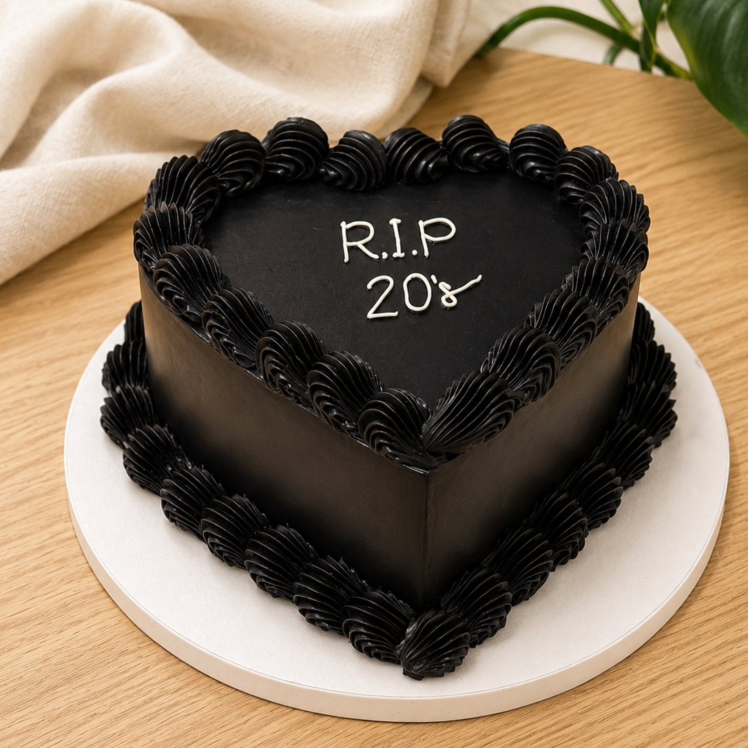 Tarta Corazón Negro Intenso
