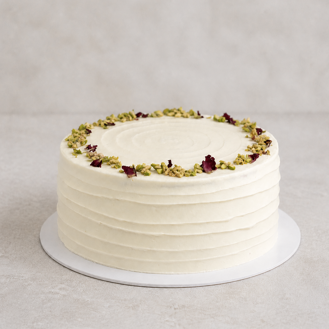 Vainilla con pistachos y frambuesas