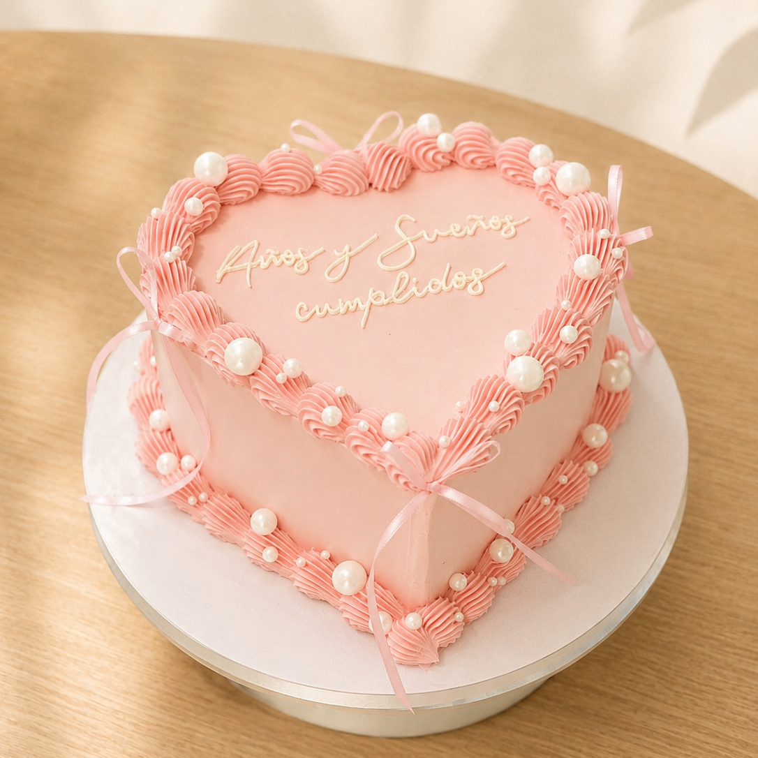 Vintage cake "Love Pink"
