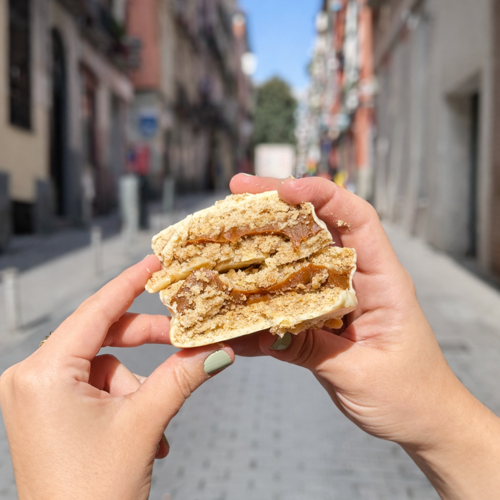 Alfajor de nuez y dulce de leche